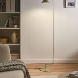 Wyld and Coco 154cm Retro Industrial Floor Lamp - Green Adjustable Cone Shade