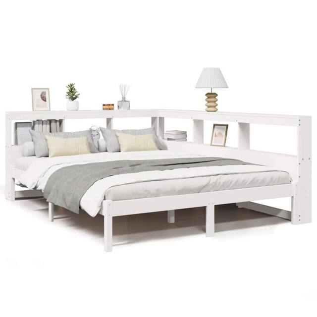 Berkfield Home Bookcase Bed without Mattress White 135x190 cm Solid Wood Pine - image 1