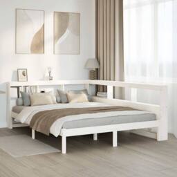 Berkfield Home Bookcase Bed without Mattress White 135x190 cm Solid Wood Pine - thumbnail 2