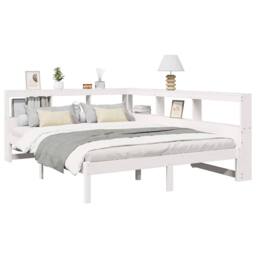 Berkfield Home Bookcase Bed without Mattress White 135x190 cm Solid Wood Pine - thumbnail 3