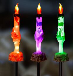 Leaper Five-piece Set of Hand Bone Candle-shaped Solar Ground Light in Black - thumbnail 7