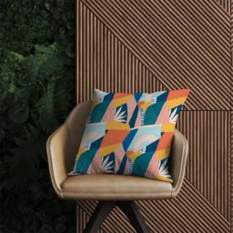 Warren Reed - Designer Modern Floral Pattern Outdoor Cushion in Pink - Size: 45 cm x 45 cm - thumbnail 2