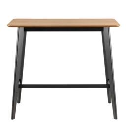 Wyld Haus Krakow Rectangular Bar Table & 2 Stools Natural Oak Effect Black - thumbnail 4