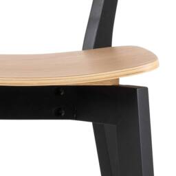 Wyld Haus Krakow Rectangular Bar Table & 2 Stools Natural Oak Effect Black - thumbnail 8