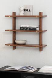 MH London Oliver Solid Wood Wall Mounted Shelf in Walnut - thumbnail 1