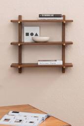 MH London Oliver Solid Wood Wall Mounted Shelf in Walnut - thumbnail 3