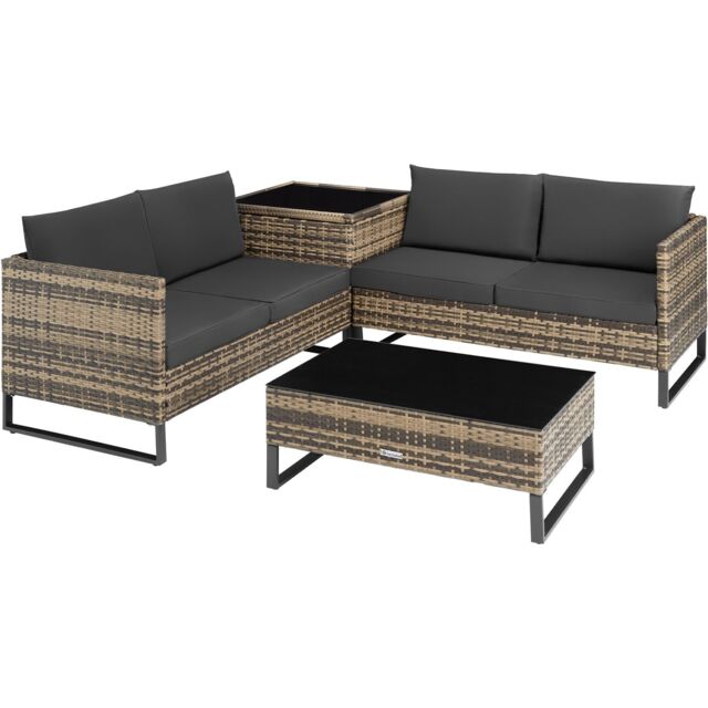 tectake Garden Furniture Set Ostuni in Natural - Size: 4 Person - image 1