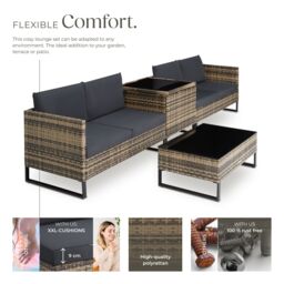 tectake Garden Furniture Set Ostuni in Natural - Size: 4 Person - thumbnail 3