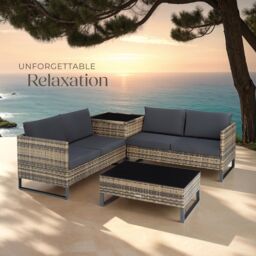 tectake Garden Furniture Set Ostuni in Natural - Size: 4 Person - thumbnail 8