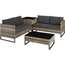 tectake Garden Furniture Set Ostuni in Natural - Size: 4 Person - thumbnail 1