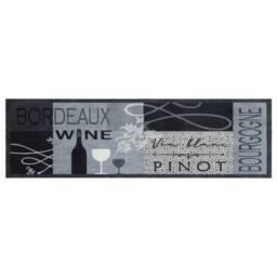 Berkfield Home Kitchen Rug Washable Wine Grey 45x150 cm Velvet - thumbnail 2