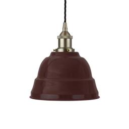 SE Home Burgundy Red Lincoln Pendant Light - Brushed Chrome - Black Twisted