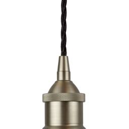 SE Home Burgundy Red Lincoln Pendant Light - Brushed Chrome - Black Twisted - thumbnail 2