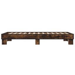 Berkfield Home Bed Frame without Mattress Smoked Oak 100x200 cm in Brown - thumbnail 5