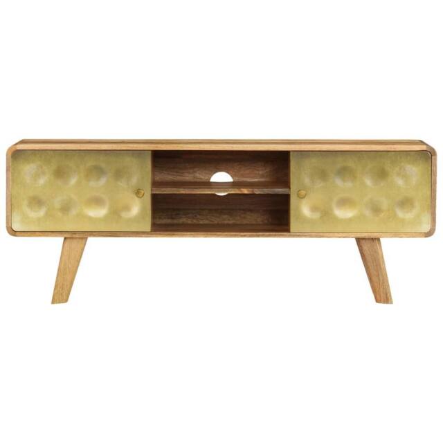 Berkfield Home TV Cabinet Solid Mango Wood 120x30x45 cm in Brown - Size: 120 x 30 x 45 cm - image 1