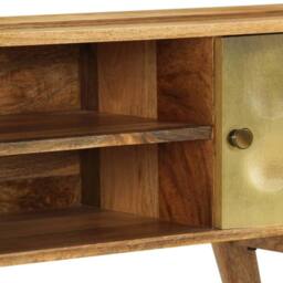 Berkfield Home TV Cabinet Solid Mango Wood 120x30x45 cm in Brown - Size: 120 x 30 x 45 cm - thumbnail 8