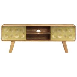 Berkfield Home TV Cabinet Solid Mango Wood 120x30x45 cm in Brown - Size: 120 x 30 x 45 cm - thumbnail 1