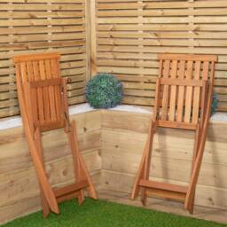Samuel Alexander 6 Person Folding Wooden Garden Dining Table Chairs Parasol & Base in Brown - thumbnail 5