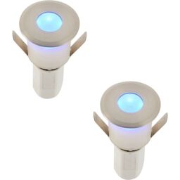 Loops 2 PACK Recessed Decking IP67 Guide Light - 1.2W Blue Light LED - Satin Nickel in Metallics
