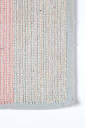 Homescapes Pink & Grey Striped Cotton Bath Mat - thumbnail 4