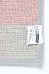 Homescapes Pink & Grey Striped Cotton Bath Mat - thumbnail 5