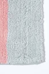 Homescapes Pink & Grey Striped Cotton Bath Mat - thumbnail 2
