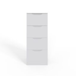 FWStyle Luno Chest Of Drawers 4 Drawer Tall Slim Deep Design in White - thumbnail 2