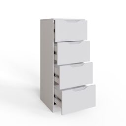 FWStyle Luno Chest Of Drawers 4 Drawer Tall Slim Deep Design in White - thumbnail 4