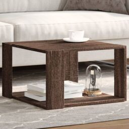Berkfield Home Coffee Table Brown Oak 51.5x51.5x30 cm Engineered Wood - thumbnail 1