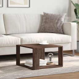 Berkfield Home Coffee Table Brown Oak 51.5x51.5x30 cm Engineered Wood - thumbnail 3