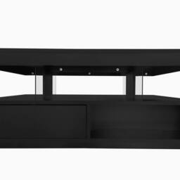 KORVIXA High Gloss RGB LED Coffee Table in Black - Size: 100 cm x 100 cm - thumbnail 1