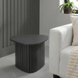 OHS Madison Ribbed Side Table Corner Bedroom Living Room Office Bedside in Charcoal - thumbnail 1