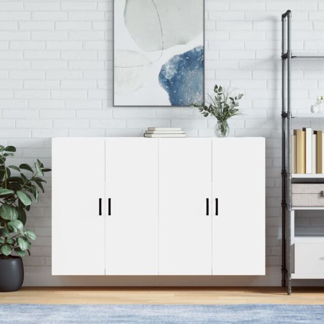 Berkfield Home Wall Mounted Cabinets 2 pcs White 69.5x34x90 cm - image 1