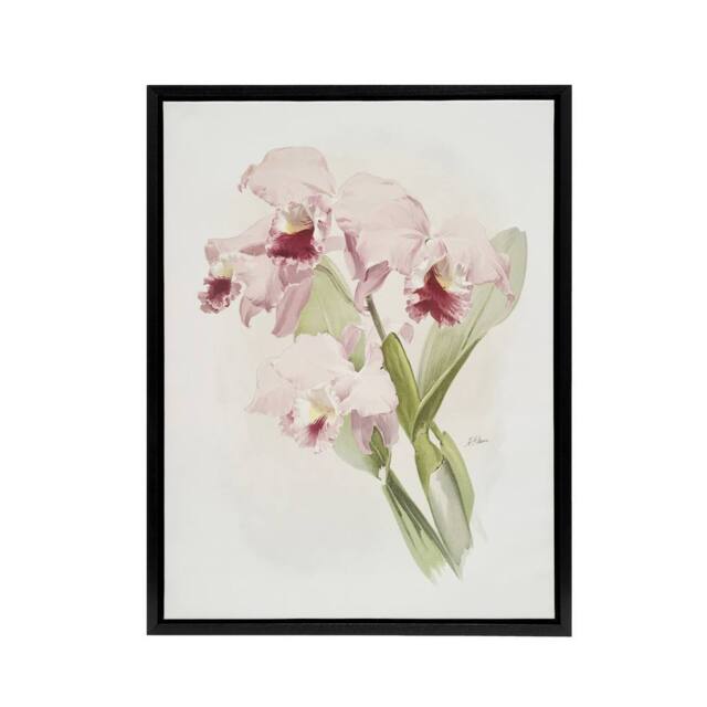 "Artery8 Frederick Sander Cattleya labiata Orchid Flowers Framed Canvas Art - Size: W12"" x H16""" - image 1