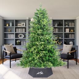 Shatchi 26.8Inch Christmas Tree Skirt Foldable Burlap Xmas Tree Stand Base Cover Collar Trunk Basket Ring for Tree Decorations in Grey - Size: 1 Pack - thumbnail 5