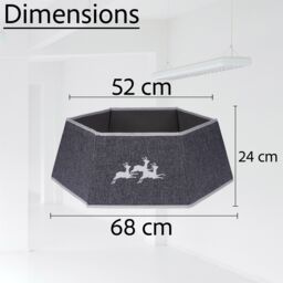 Shatchi 26.8Inch Christmas Tree Skirt Foldable Burlap Xmas Tree Stand Base Cover Collar Trunk Basket Ring for Tree Decorations in Grey - Size: 1 Pack - thumbnail 4