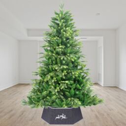 Shatchi 26.8Inch Christmas Tree Skirt Foldable Burlap Xmas Tree Stand Base Cover Collar Trunk Basket Ring for Tree Decorations in Grey - Size: 1 Pack - thumbnail 3