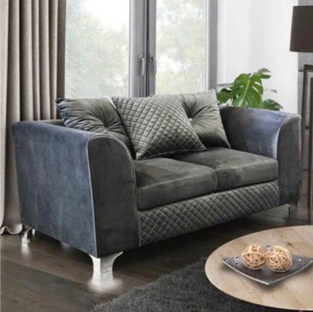 Snugg Furniture UK Limited Stork Plush Velvet 2 Seater Sofa in Grey - image 1