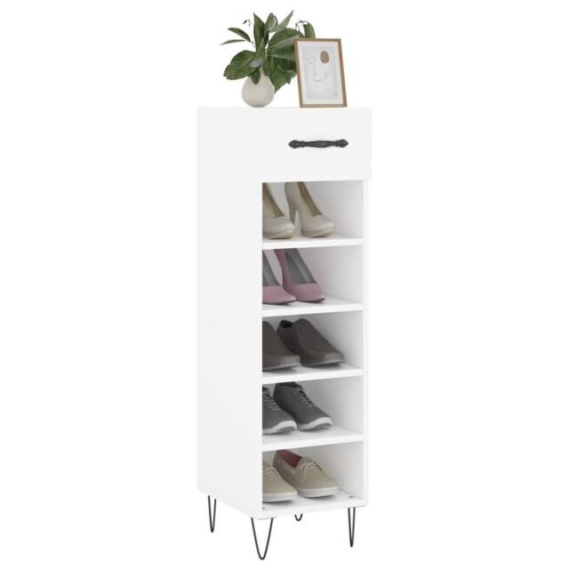 Berkfield Home Shoe Cabinet White 30x35x105 cm Engineered Wood - Size: 30 x 35 x 105 cm - image 1