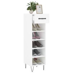Berkfield Home Shoe Cabinet White 30x35x105 cm Engineered Wood - Size: 30 x 35 x 105 cm - thumbnail 4