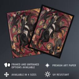 "Artery8 Circus Rider Castanets Dancers Kirchner Wall Art Poster Print in Red - Size: W18"" x H24""" - thumbnail 2
