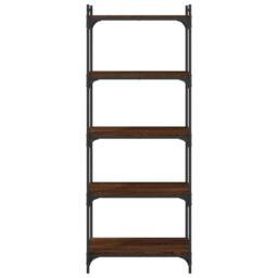 Berkfield Home Bookcase 5-Tier Brown Oak 60x30x154 cm Engineered Wood - Size: 60 x 30 x 154 cm - thumbnail 4