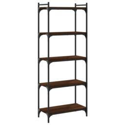 Berkfield Home Bookcase 5-Tier Brown Oak 60x30x154 cm Engineered Wood - Size: 60 x 30 x 154 cm - thumbnail 2