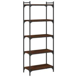 Berkfield Home Bookcase 5-Tier Brown Oak 60x30x154 cm Engineered Wood - Size: 60 x 30 x 154 cm - thumbnail 6