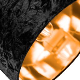 Happy Homewares Modern Crushed Velvet Lamp Shade with Shiny Paper Inner in Black - Size: 12 inches - thumbnail 2