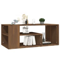 Berkfield Home Coffee Table Brown Oak 100x50x40 cm Engineered Wood - Size: 100 x 50 x 40 cm - thumbnail 5