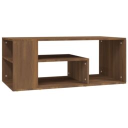 Berkfield Home Coffee Table Brown Oak 100x50x40 cm Engineered Wood - Size: 100 x 50 x 40 cm - thumbnail 2