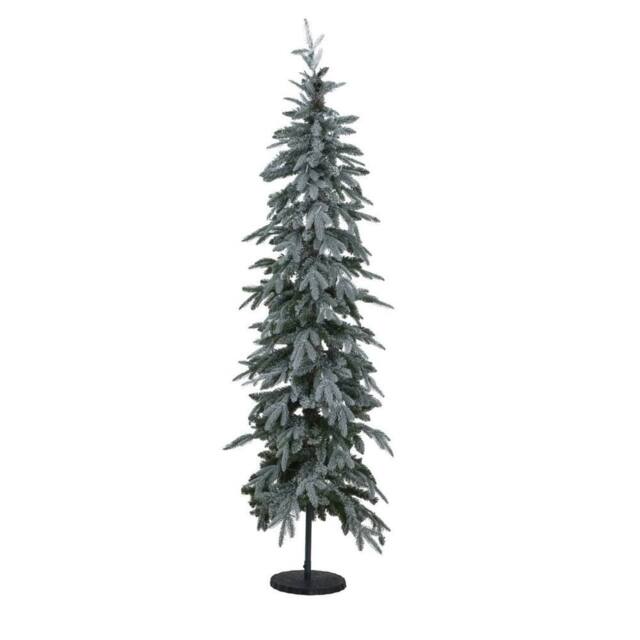 Lemon Pavilion Furniture and Decor Slim Snowy Woodland Pre-Lit 200 Led Christmas Tree - L91xW91xH210 cm in White