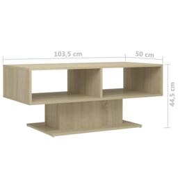 Berkfield Home Coffee Table Sonoma Oak 103.5x50x44.5 cm Engineered Wood in Light Tan - thumbnail 6