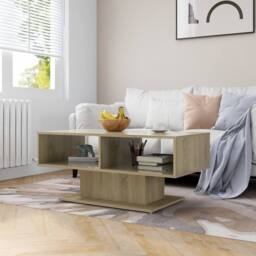 Berkfield Home Coffee Table Sonoma Oak 103.5x50x44.5 cm Engineered Wood in Light Tan - thumbnail 2